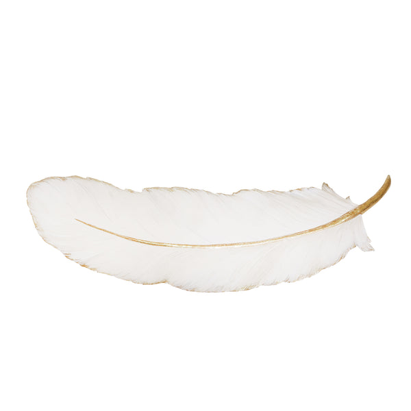White/gold Wall Feather 23.5" image