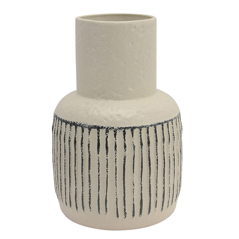 Cer, 12"h Tribal Vase, Ivory image
