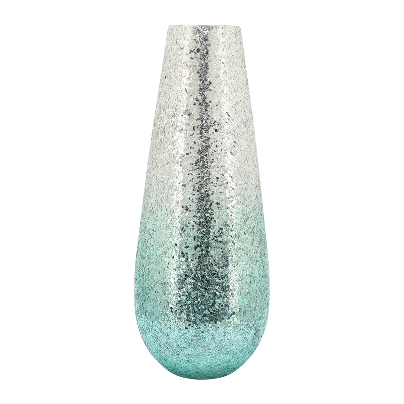 18" Crackled Vase, Green Ombre image