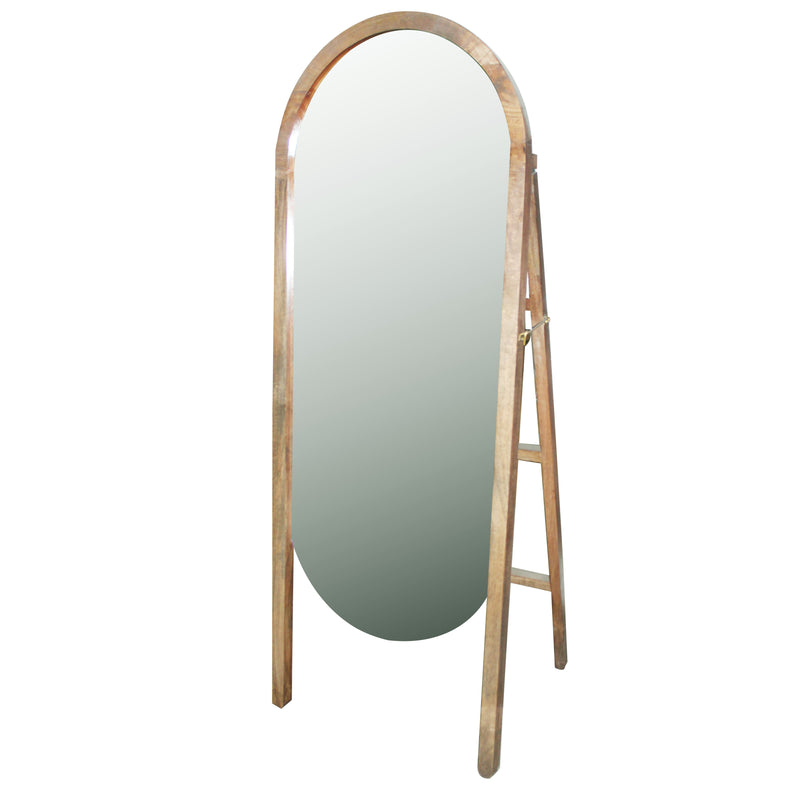 22x55 Oval Mirror W/ Wood Stand image