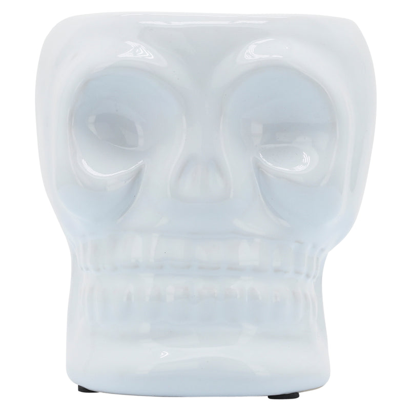 Cer, 5" Skull Vase, White image