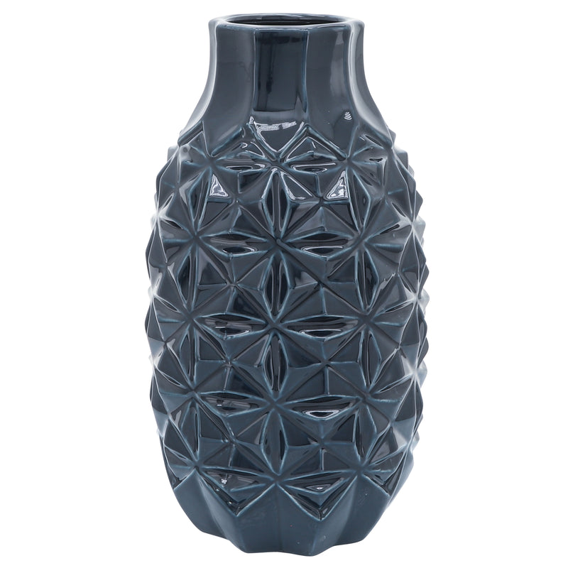 Cer, 15" Geo Vase, Navy image