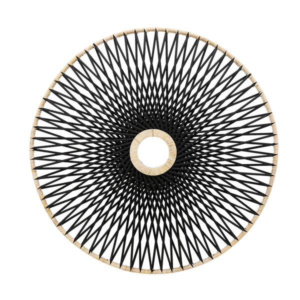 Wicker, 36", Round Wall Accent, Black image
