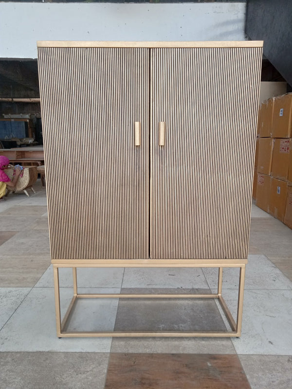 Wood, 55"h 2-door Cabinet, Gold image