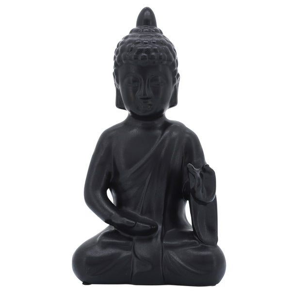 Black Ceramic Seated Buddha image
