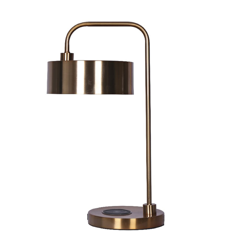 Metal 18" Desk Lamp W/usb & Wireless Charger, Gold image