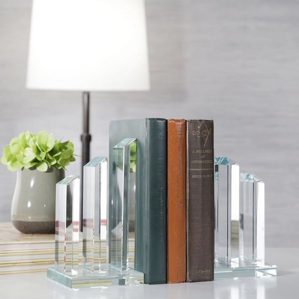 S/2 Crystal Pillar Bookends, Clear image