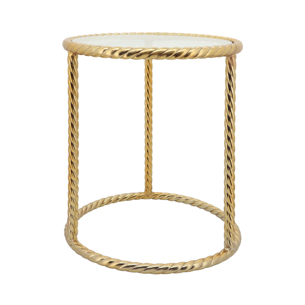 Metal 22"h Rope Side Table, Gold image