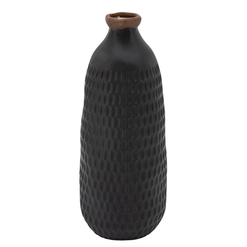 16" Dimpled Vase, Black image