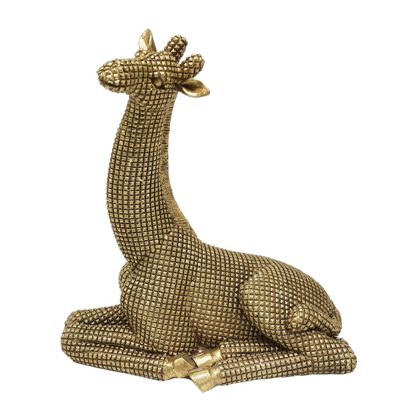 Resin, 9" Sitting Giraffe, Gold image