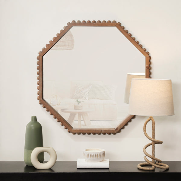 Wood, 32" Octagonal Mirror, Natural Wb image