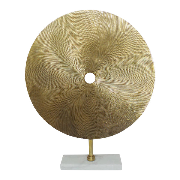 Metal 24" Swirly Disc W/ Stand, Gold image