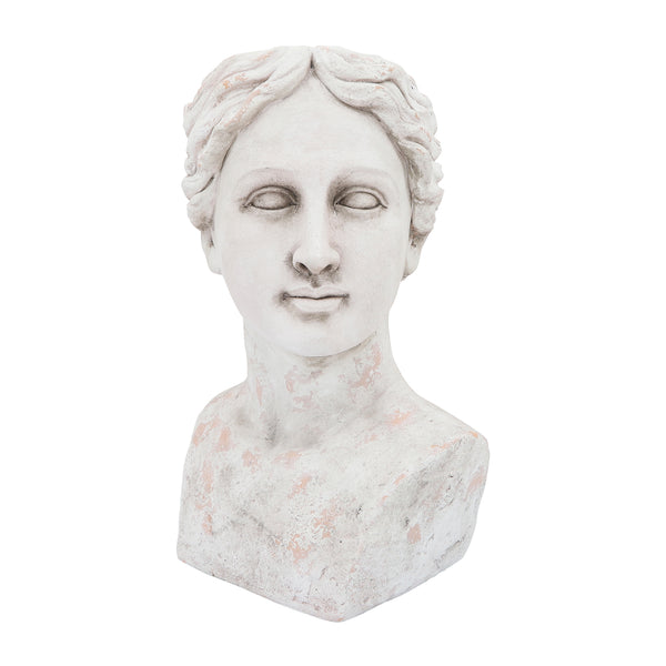 Resin, 18"h Lady Bust Planter, Antique White image