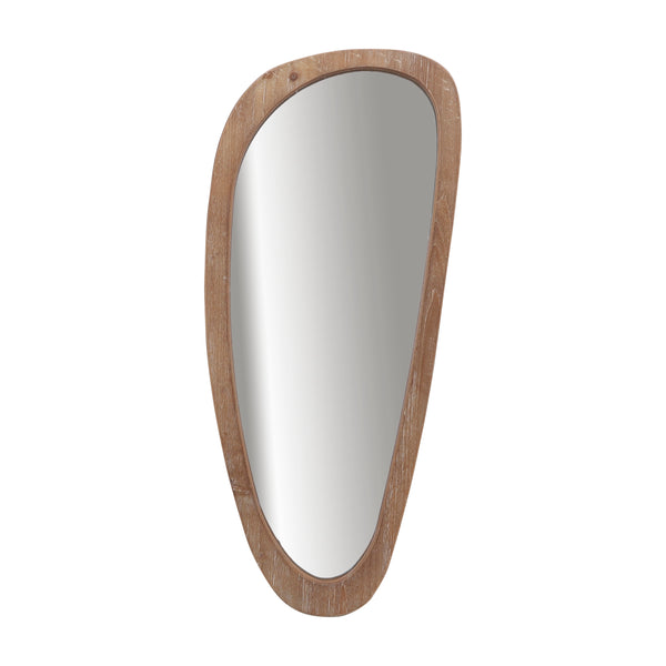 Wood, 15x36 Egg Shaped Mirror, Brown Wb image