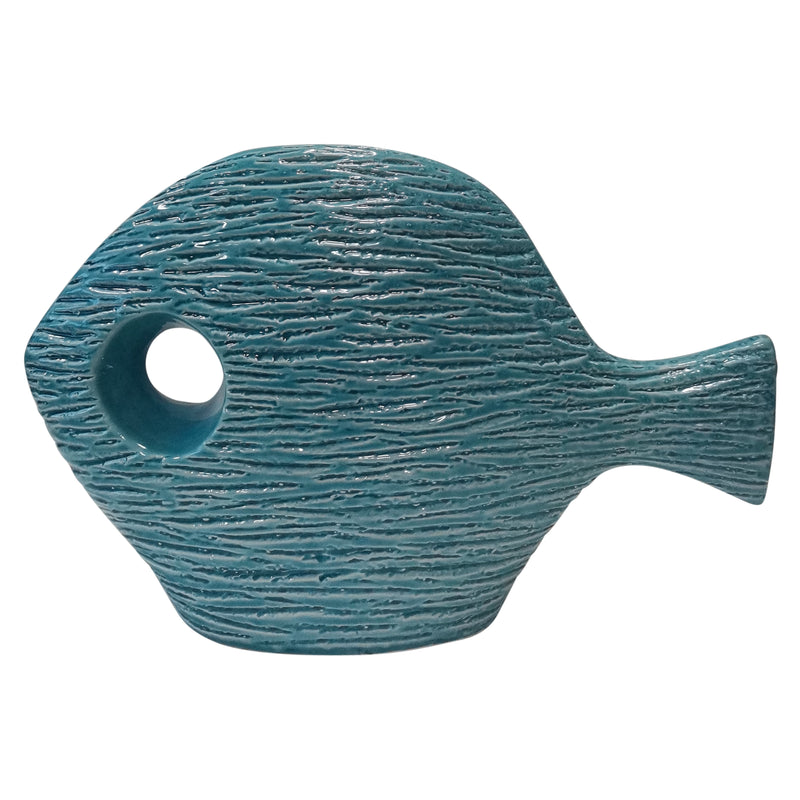 Cer, 20" Textured Fish, Blue image
