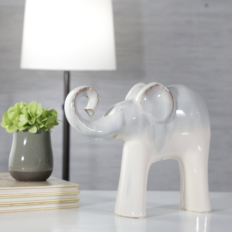Ceramic 12x9" Elephant, Cream image