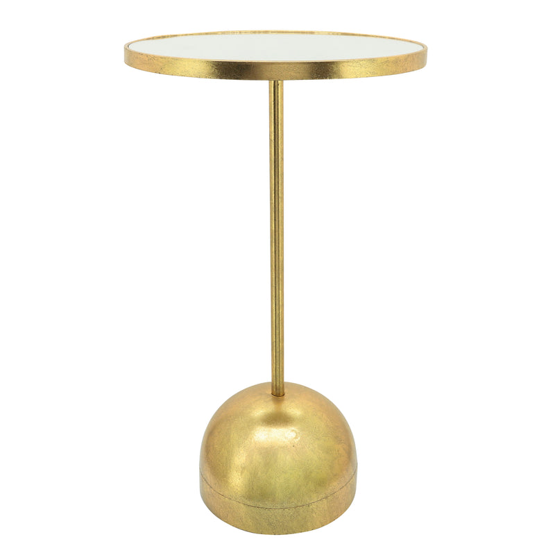 Metal, 27"h Mirrored Side Table, Gold image