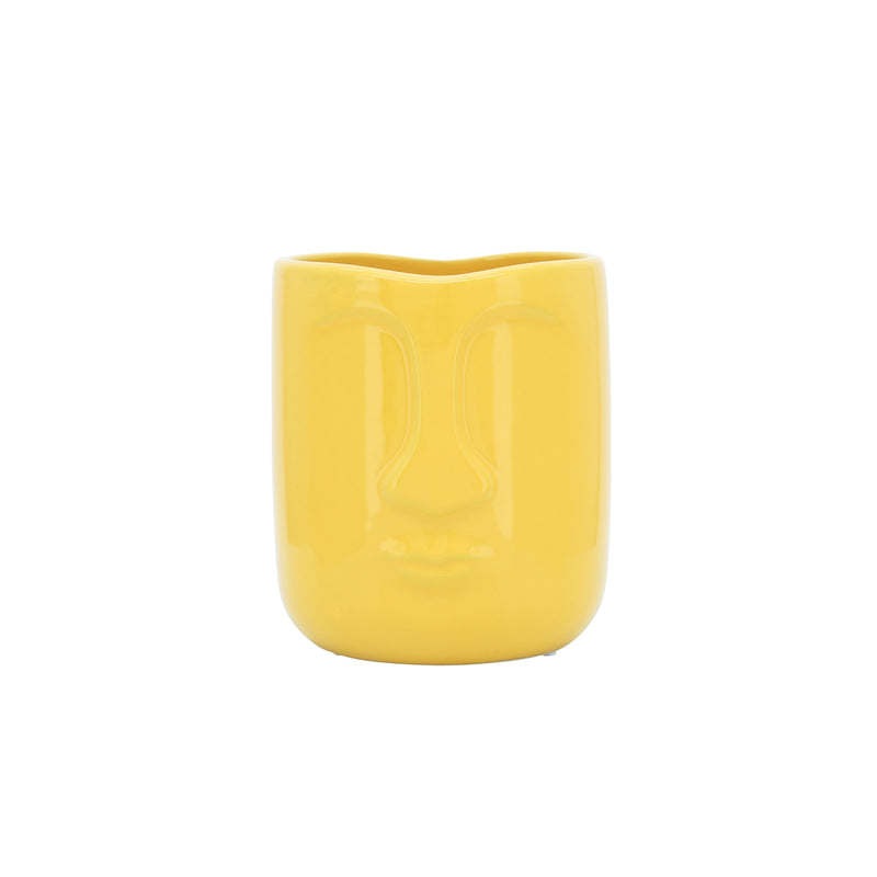 Cer 5" Face Vase, Yellow image