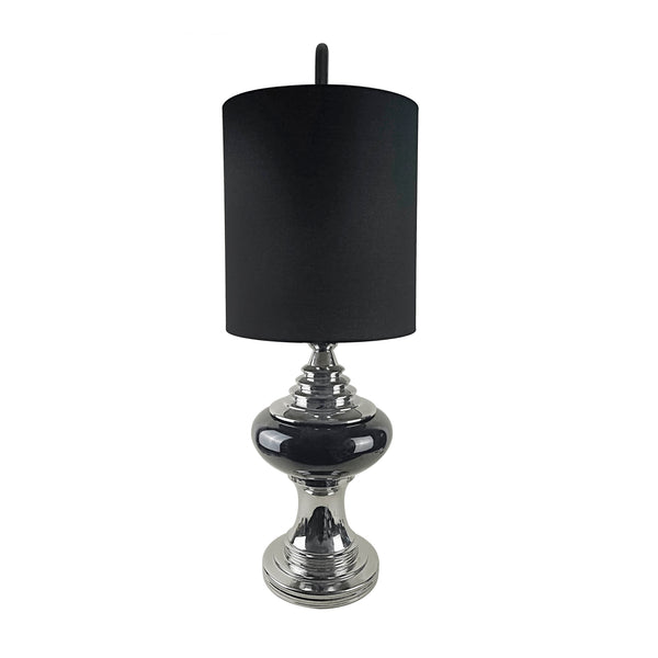 Ceramic 48" Urn Table Lamp, Black/silver image