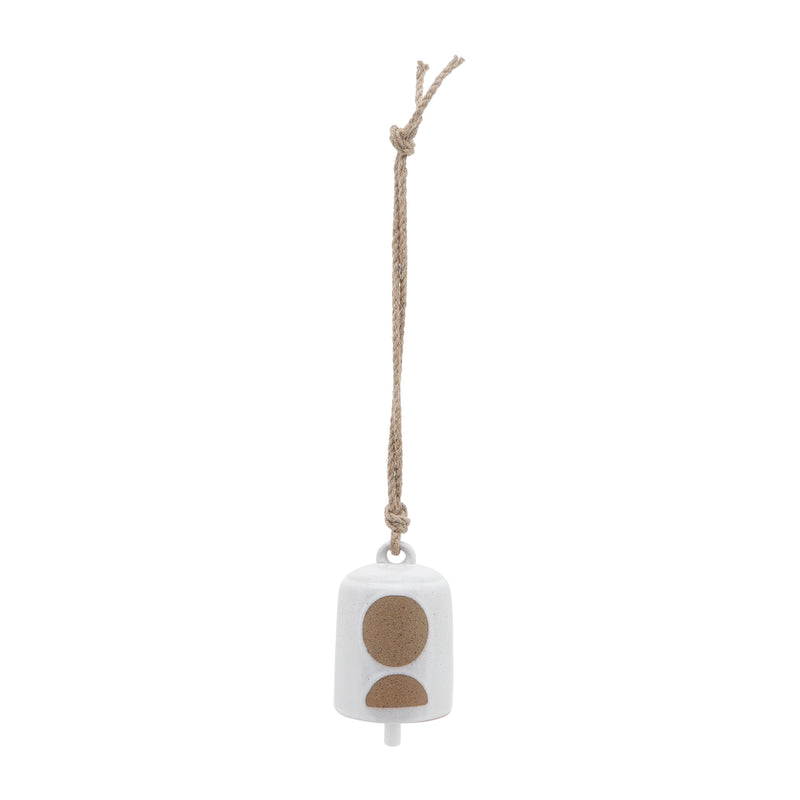 Cer, 4" Hanging Bell Circles, White/beige image