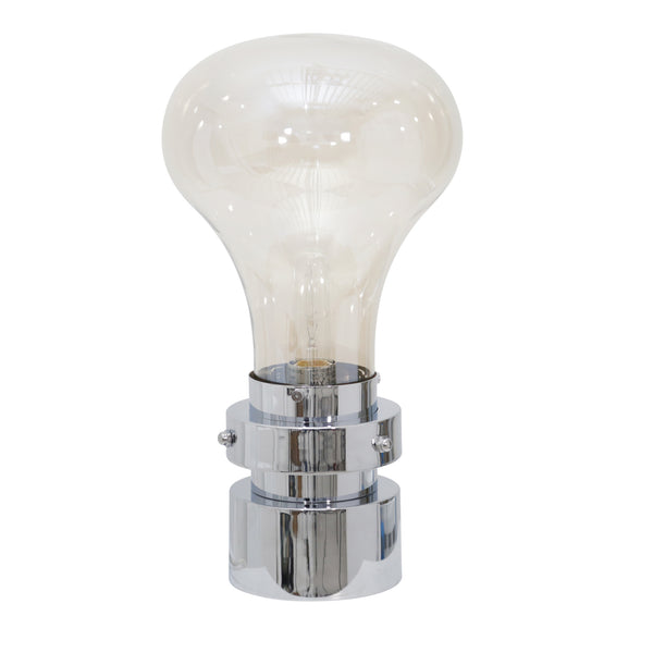 Glass 18" Light Bulb Table Lamp, Silver image