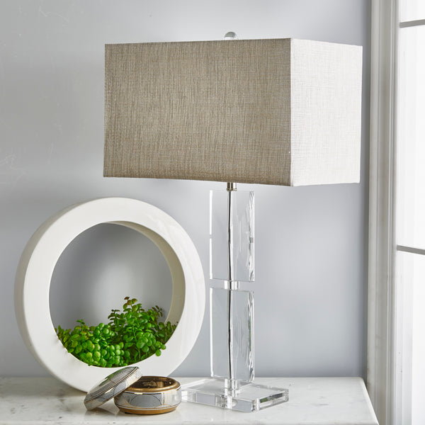 Crystal 30" Table Lamp, Clear/gray image