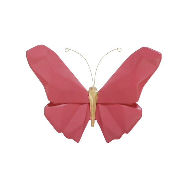 Resin 6" W Origami Butterfly Wall Decor, Pink image