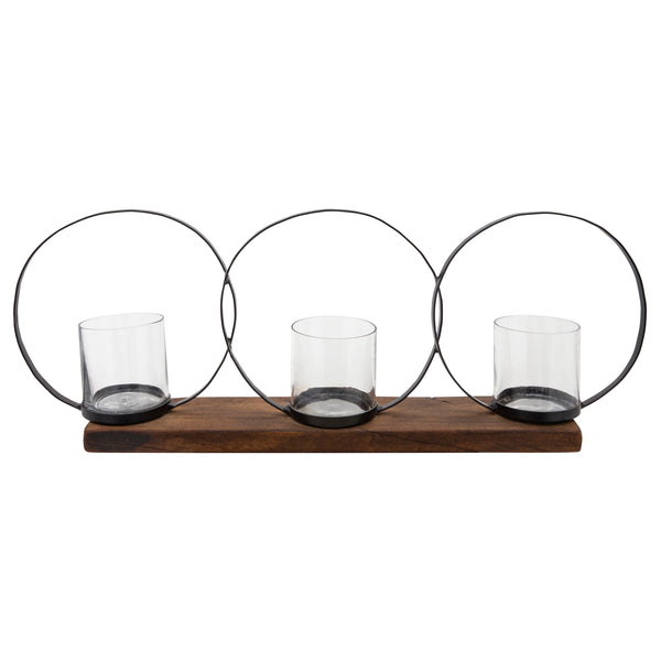28" 3-candle Holders, Brown image