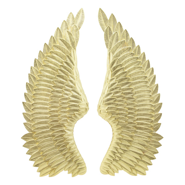 Resin S/2 Angel Wings Wall Accent, Gold image