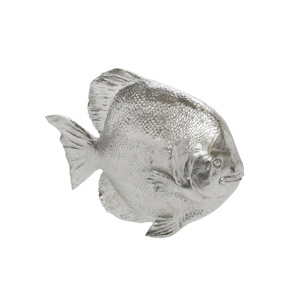Polyresin 8"l  Fish Figurine, Silver image