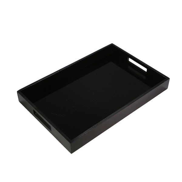 Black Wood/glass Tray image