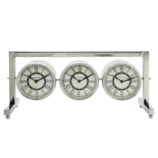 Metal, 20x9 Multi-city Clocks, Silver image