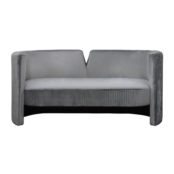 Pleated Velveteen Sofa, Gray image