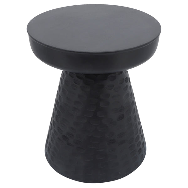 Wood 19" Hammered Side Table, Black image