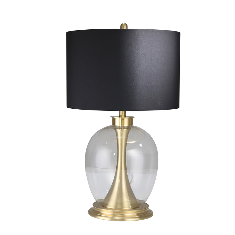 Metal 28" Table Lamp W/clear Glass Ball, Gold image