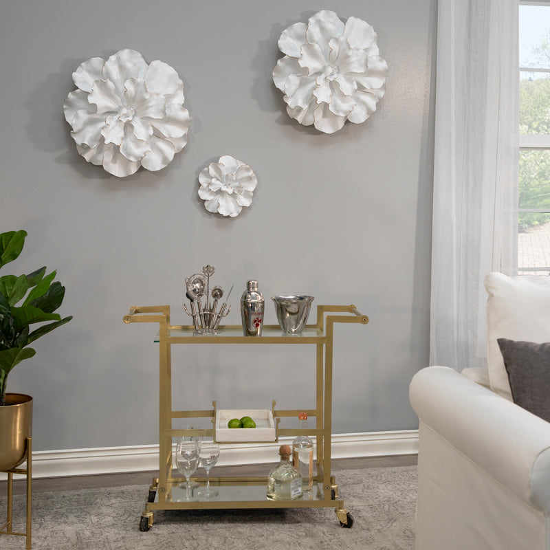 White/gold Wall Flower 10" image