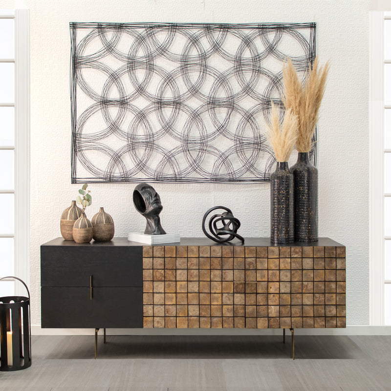 71" Wooden Console, 2-tone Black/brown image