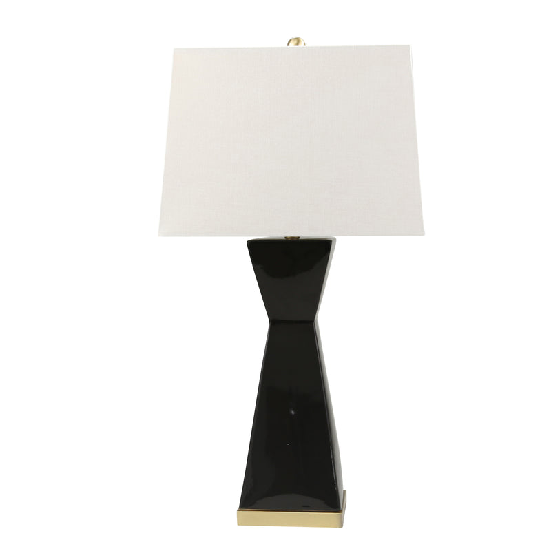 Ceramic 34" Hourglass Table Lamp, Black image