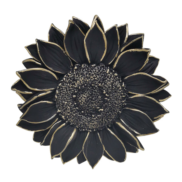 Resin 7" Sunflower Wall Accent, Black image