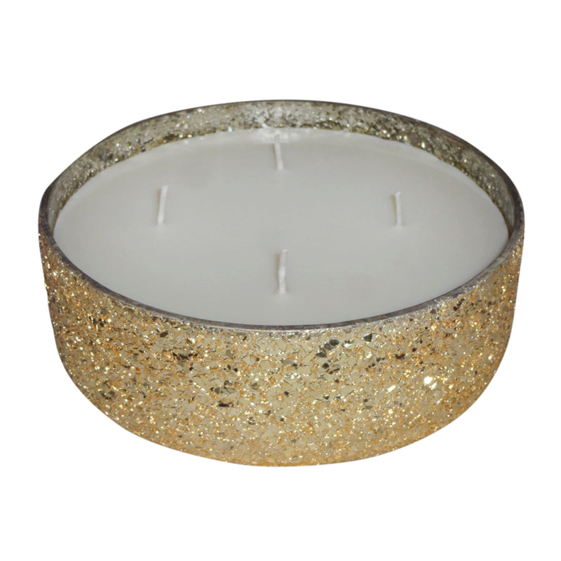 Candle On Gold Crackled Glass 49oz image
