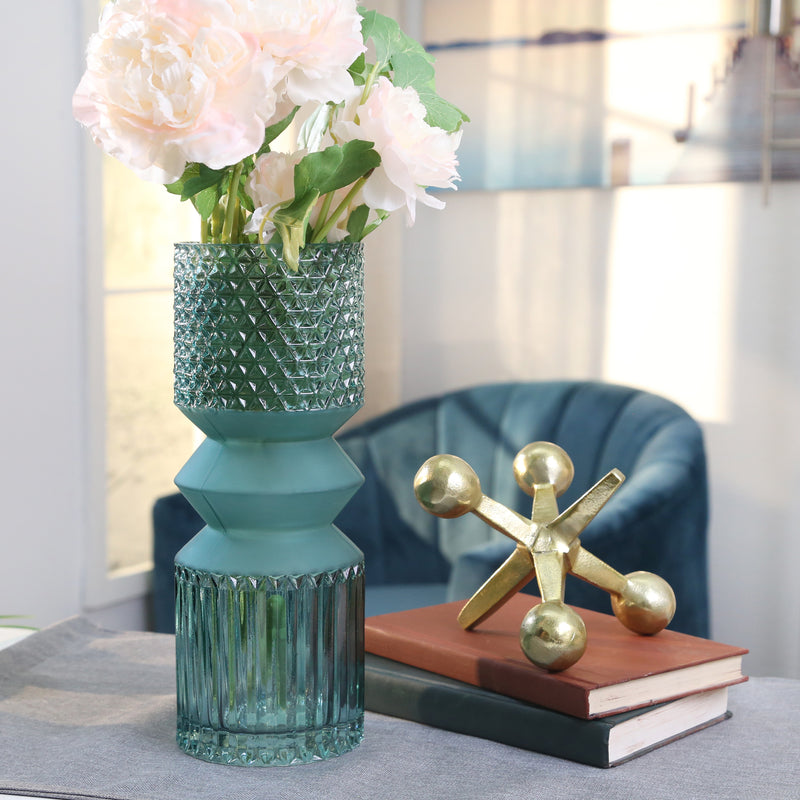 Glass 12" Mallet Vase, Turquoise image