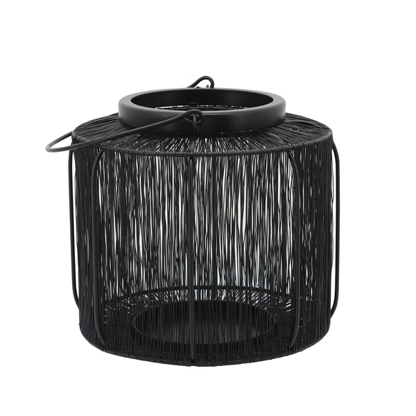 Metal, 10"  Wire Lantern, Black image