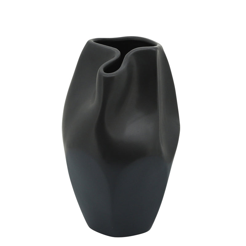 Cer, 10"h Abstract Vase, Black image