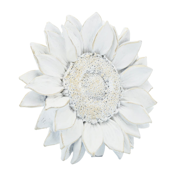 Resin 7" Sunflower Wall Accent, White image