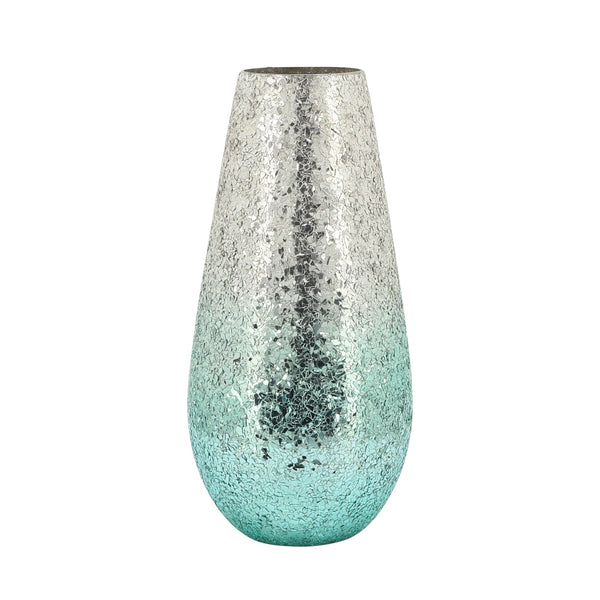 12" Crackled Vase, Green Ombre image