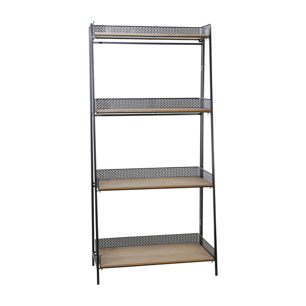 Metal/wood 55" Foldable Shelf, Brown/black image
