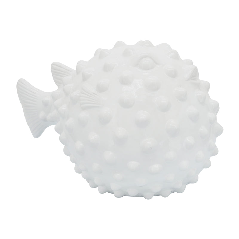 Cer, 13" Puffer Fish, White image