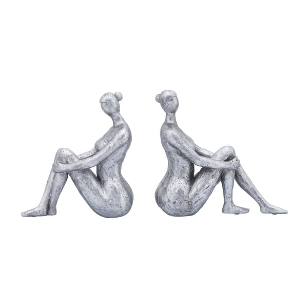 Resin, S/2 Silver Lady Bookends image