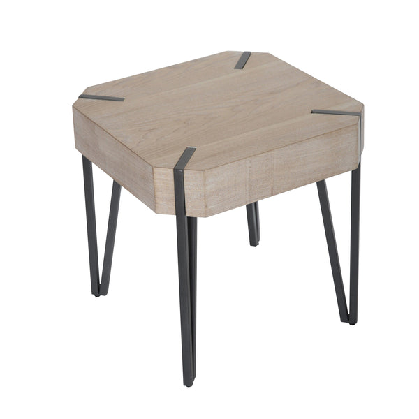 Wooden 20" Accent Table, Beige Kd image