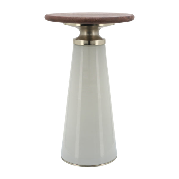 Wooden Top, 21"h Nebular Side Table, Cream image